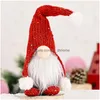 Christmas Decorations Christmas Decorations Forest Old Man Knitted Hat Faceless Doll Funny Standing Piush Dolls Merry 2022 Year Tabl Dhjel