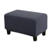 Housses de chaise élastique pouf repose-pieds couverture Rectangle repose-pieds étui protecteur canapé repose-pieds tabouret rangement housse