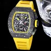 Rozmiar luksusowy Zy Mens Mechanics Męski zegarek 40x50x16mm RM11-03 RM011 z w pełni automatyczny 7750 Machine Machine NTPT FIBER Z4NT Z4NT