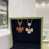 18K gold luxury brand clover designer necklaces for women love heart VAN red white pendant charm mother of pearl necaklce bracelet6494026