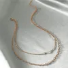 Pendant Necklaces Multi-layer Trend Elegant Jewelry Crystal Twist Geometry Chain Necklace Unquie Women Fashion Wholesale