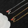 Women Luxury Necklace Gold Designer Jewelry Fashion Diamond Flowers 925 Silver Heart Pendant Necklaces Chains Link Wedding