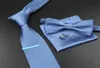 Men039s Tie Bowtie Set Luxury Business Worker Blue Black Solid Color Silk Polyester Jacquard Woven Necktie Suit Wedding Party 29255000