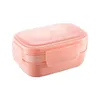 Din sets sets 1900 ml 2 lagen draagbare lunchbox school kind snack fruitdressing salade bento verpakte container met bestek