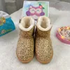 Austrália Clássico Snow Mini Botas Crianças Sapatos Uggi Meninas Leopardo Manchado Inverno Crianças Bota Bebê Criança Sapato Juvenil Infantil Wggs Tênis Castanho Rosa Cravo