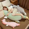 80120Cm Cartoon Stuffed Dinosaur Dog Unicorn Cushion Bending Animal Cushion Kawaii Toys For ldren Girls Accompanying Gifts J220729