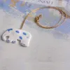 Pendentif Colliers Dessin Animé Éléphant Ethinc Bijoux Bleu Et Blanc Peint Porcelaine Céramique Collier Animal Choker Accessoire