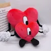 Valentijnsdag Bad Bunny Plush Toys Red Heart Pillow Gevulde poppen Liefdesvormige Valentine Paasfeest Huisdecoratie