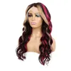 13X4 Lace Front Wig Body Wave 210% densité 180% 150% Cheveux humains brésiliens Péruvien Malaisien Vierge Highlight Rouge Blond Coloré 10-30 pouces