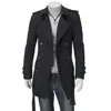 Herren Trench Coats Herren Winter Slim Double Breasted Coat Long Jacket Outhear Outwear Schwarz Gr￶￟e L/US S1