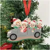 Dekoracje świąteczne Dekoracje świąteczne wiszące drzewo dekoracja dekoracja pvc DIY Family Blessing Ornament samochodowy Rok 2022 Christmas DH846