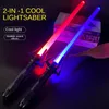 LED-Lichtstäbe Säbel 8066 cm Duell RGB Laser Schwert Spielzeug Säbel 7 Farben Kinder Force FX FOC Blaster Jedi Geschenk 2P 221125