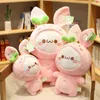 Creatief 3065cm Super schattig konijnen Dumpling Toy Gebouwde mooie dieren pluche pop voor Ldren Soft Cushion Gifts For Girls J220729