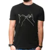 Camisetas masculinas homens homens Hand Hands Print Camisa 2022 Presente para casal Moda curta Tops de verão Matching Roupas Looks camisetas camisetas