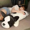 フランスブルドッグ80120cm豪華なおもちゃの男巨人犬子犬動物人形柔らかな長い睡眠枕ldren女の子ギフトJ220729
