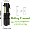 Led Cob Flashlight Mini Taktik Q5 Fenerleri IP66 Su Geçirmez Zoom Fenslight Meşale Taşınabilir Açık Yürüyüş Kamp Torçlu Lamba