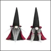 Autres fournitures de fête de fête Dessin animé Halloween Ghost Festival Fournitures de fête Décorer Prop Tissu Nain Noir Sorcière Cape Chapeau Facel Dhili