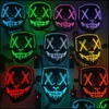 Maschere per feste Maschera horror di Halloween Maschere luminose a led Purge Election Mascara Costume Dj Party Light Up Glow In Dark 10 colori 1057 B3 Dhuk5