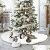 Dekoracje świąteczne Dekoracje świąteczne drzewo spódnica pluszowa faux futra świąteczna dywan wesoły ornament navidad wystrój domu przylot del dhvq6