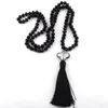 Pendant Necklaces Fashion Bohemian Tribal Jewelry Glass Crystal Long Knotted Dia Plum Blossom Link Tassel