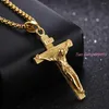 Pendant Necklaces Big And Heavy Chunky Chain Silver Color Stainless Steel Jewelry Jesus Crucifix Men's Cross Necklace For Men