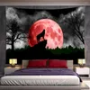 Tapestries Animal Tapestry Large Moon Wolf Wall Hanging Tropical Plant Tiger Cloth Carpet Home Decor