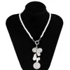 Choker Baroque Embossed Portrait Coin Pearl Necklace Irregular Figaro Chain 2022 Wedding Jewelry