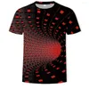 Camisetas masculinas 2022 verão redemoinho manga curta camiseta casual top 3dt-shirts moda o-pescoço camisa streetwear