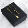 Designer Necklace Gold Pendant Fashion Love Jewelry Black Diamond Letters Pendants Gift Luxury Alloy Chain Necklaces 925Silver With Box New