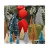 Juldekorationer Juldekorationer 33 st ornament Mini Sisal Silk Xmas Tree Creative for Home Decoration PI669 Drop Delive Dhtoj