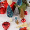 Juldekorationer Juldekorationer 33 st ornament Mini Sisal Silk Xmas Tree Creative for Home Decoration PI669 Drop Delive Dhtoj