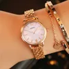 Kvinnor tittar på nya Naidu Rose Gold Silver Ladies Armband Watch Quartz Dress Wristwatch Feminino Reloj Mujer Kol Saati