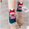 Weihnachtsdekorationen Frauen Mädchen Wintersocken Tier Elch Schneemann Bär Kaninchen Design Weihnachtsstrümpfe Warme Weihnachtssocke Niedlich Neu Arr Dhycc