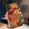 Kerst Kerstcadeau Zachte TPU Cases Voor iPhone 15 14 Plus Pro Max 13 12 11 XS MAX XR X 8 7 6 6S Vrolijke Kerstman Hoed Boom Sneeuw Sneeuwpop Rood Zwart Gel Telefoon Cover Back Skin Coque