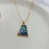 Pendant Necklaces Abalone Beautiful Pendent Necklace Gold Color High Quality Fashion Jewelry For Women Korea Style Party Gift