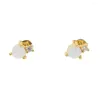 Stud Earrings WHITE FIRE Opal Cz Stone Simple Earring For Girl Multi Piercing Mini Studs