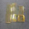 Decoração de festa arco dourado prateleira de ferro forjado arcos banhados a ouro quadro de casamento cenário decoração adereços geometria artificial f242t