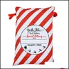 Décorations de Noël Livraison spéciale Toile Santa Sack Joyeux Noël Décorations Dstring Sac Ornement Lourd Pochette Cadeau Bonbons 50X Dhj7L