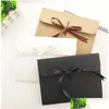 Confezione regalo 24X18X0,7 cm Confezione regalo Busta grande Kraft Po Scatola per cartoline Custodia per imballaggio Buste regalo in carta bianca per sciarpa di seta con Dhbl8