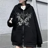 Heren Hoodies Oversized Skull Wing Evil Flame Unisex Vest Rits Sweatshirt Mannen Dames Jassen Y2K Streetwear Hoodie Tops Punk