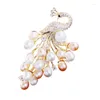 Brooches Fashion Peacock Freshwater Pearl Brooch High-end Creative Atmosphere Coat Wedding Corsage Accessories