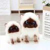 2026Cm Simulation Chat Siamois Câlin Bleu Paillettes Yeux Poupées Brun Et Blanc Visage Ragdoll Chats Décor À La Maison Cadeau Mignon Pour Bébé J220729