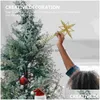 Juldekorationer Juldekorationer Guld/Sier Glitter Tree Top Iron Star for Home Xmas Ornament Navidad ￅr 2022 Drop Deli DHCL5