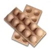 Storage Bottles 12 Cells Double Row Egg Container Modern Wooden Tray Holder Tool Refrigerator Rack Accessories