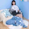7080100Cm New Marine Animal Series Pillow Plush Toys Kawaii Shark Dolphin Seal Dolls Filled Soft for Baby Kids Sussen Gifts J220729