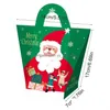 Juldekorationer Juldekorationer 10st Merry Paper Treat Bags Elk Snowman Santa Claus Pattern Candy Box Cookie Boxes Gift Dhynu