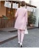 Rosa kvinnor formella kostymer 3 stycken brud slim fit prom afton office wear tuxedos blazer f￶r br￶llop