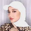 Gorras de bola Ramadán Moda musulmana Béisbol con bufanda Hijab Mantón Color sólido Bandana Turbante Sombrero para mujeres Listo para usar Bonet