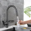 Kitchen Faucets Gun Gray Pull Faucet Copper Sink And Cold Water Single Hole Rotatable