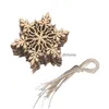 クリスマスの装飾クリスマスデコレーション10pcs/lot wood snowflake cherry rustic for xmas Tree Hanging Ornament Party Festival sup dhfqc